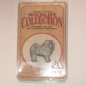 Wildlife Collection Chow Dog Vintage Pewter Brooch Pin
